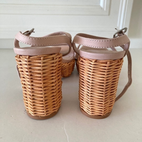 NWOT Jeffery Campbell Anthropologie Platform Pink Leather Basket Heels - Picture 7 of 9